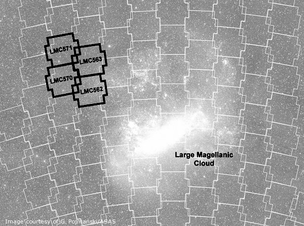 LMC map with the OGLE-IV fields