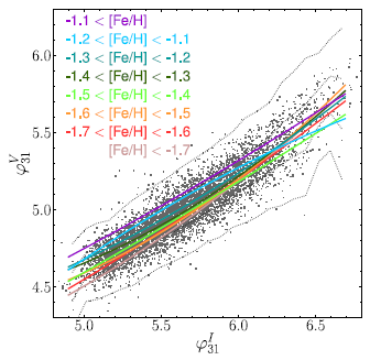 Metallicity dependence of the phi_31 interrelation